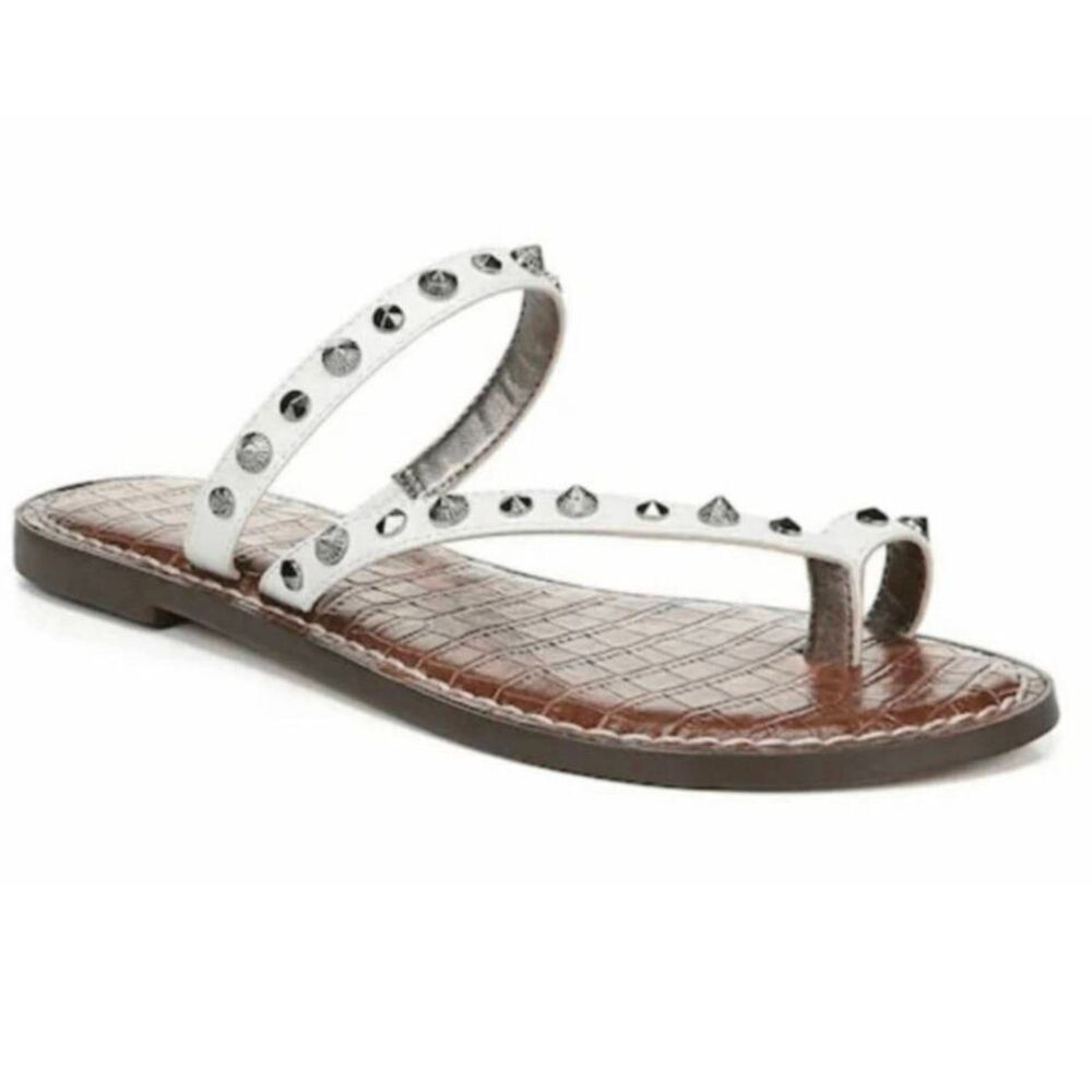 SAM EDELMAN Gordie White Leather Studded Strappy Sandal Size 6M